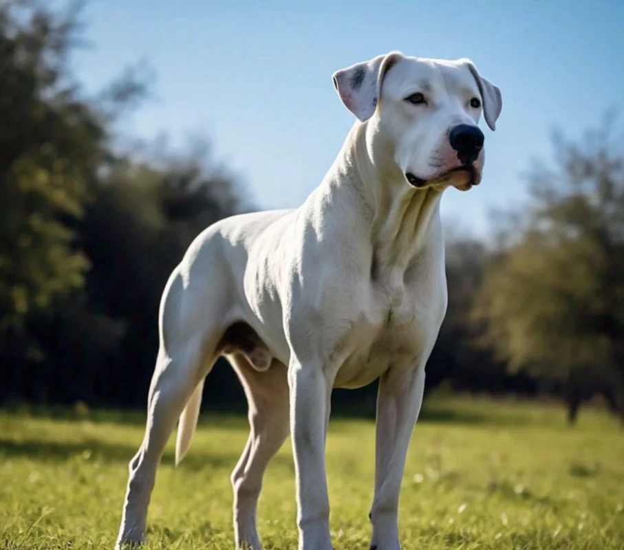 Retrato Cercano de un Dogo Argentino