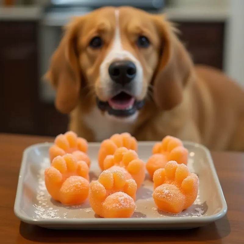 Mandarina pelada junto a trozos de plátano para receta de perros