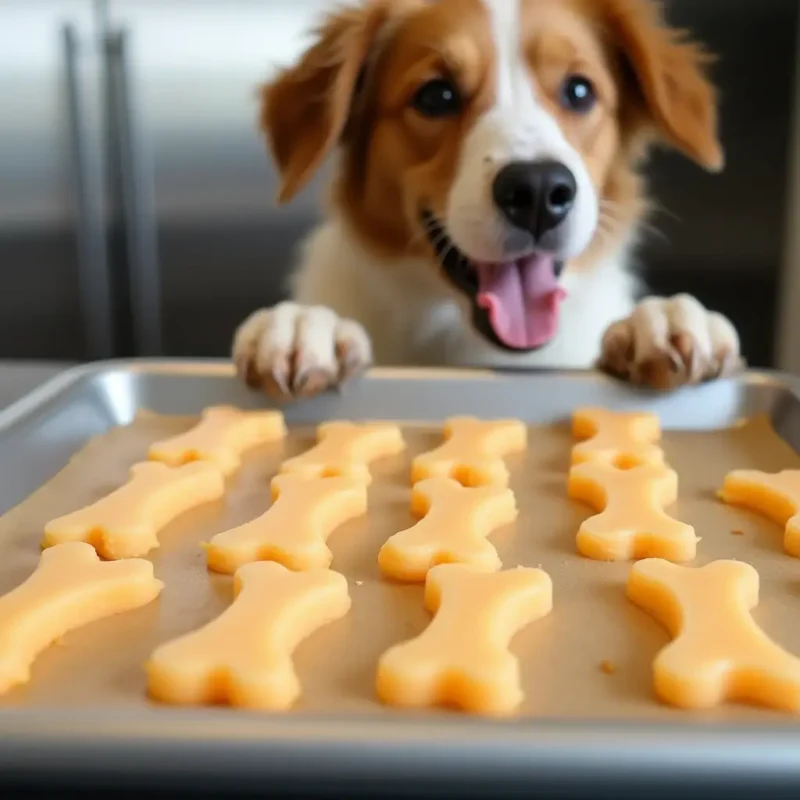 Snacks congelados de melón y yogur en un molde de silicona para perros.