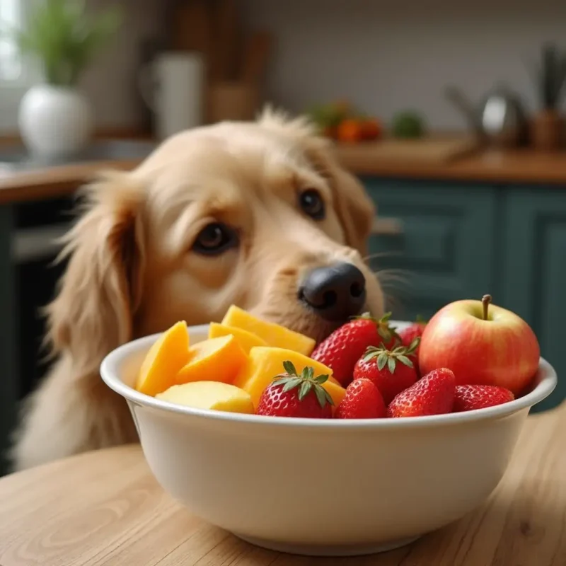 Tabla comparativa de frutas seguras y no seguras para perros