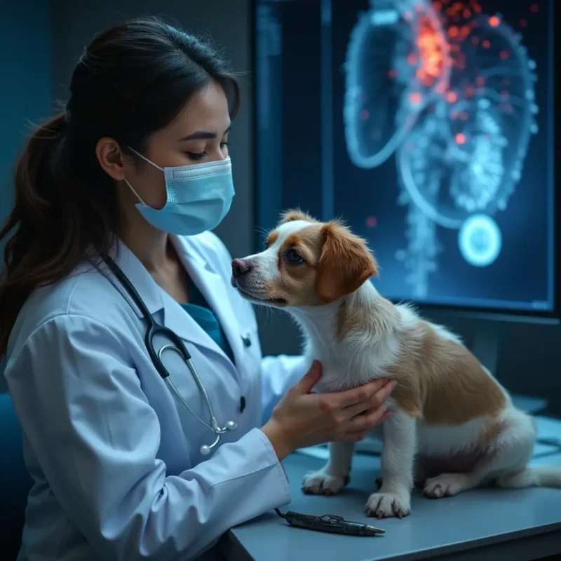 tazón derramado con uvas junto a un perro pequeño.