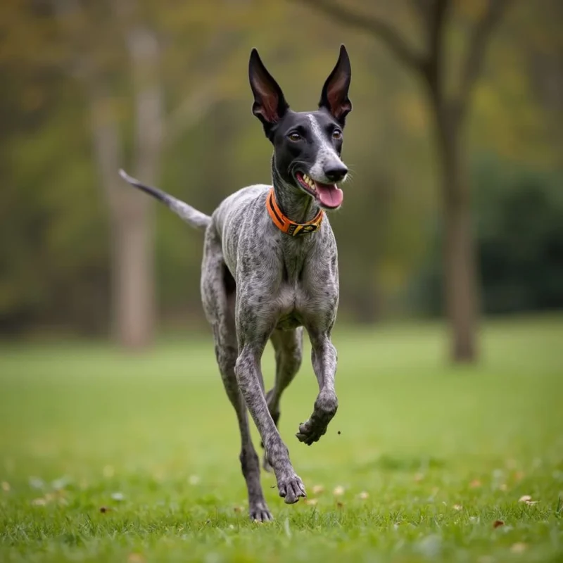 Galgo Italiano corriendo en el parque